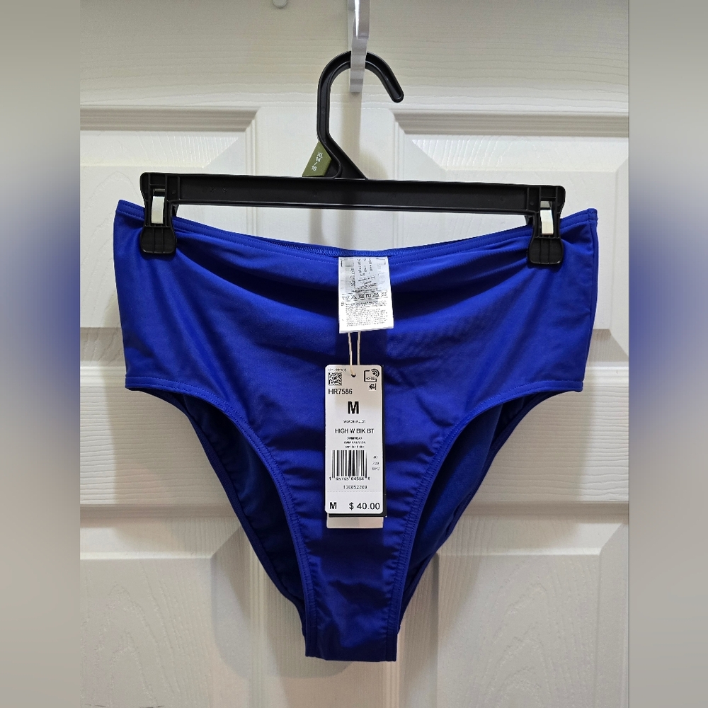 Adidas NWT High Rise Blue Bikini Bottom Size Medium